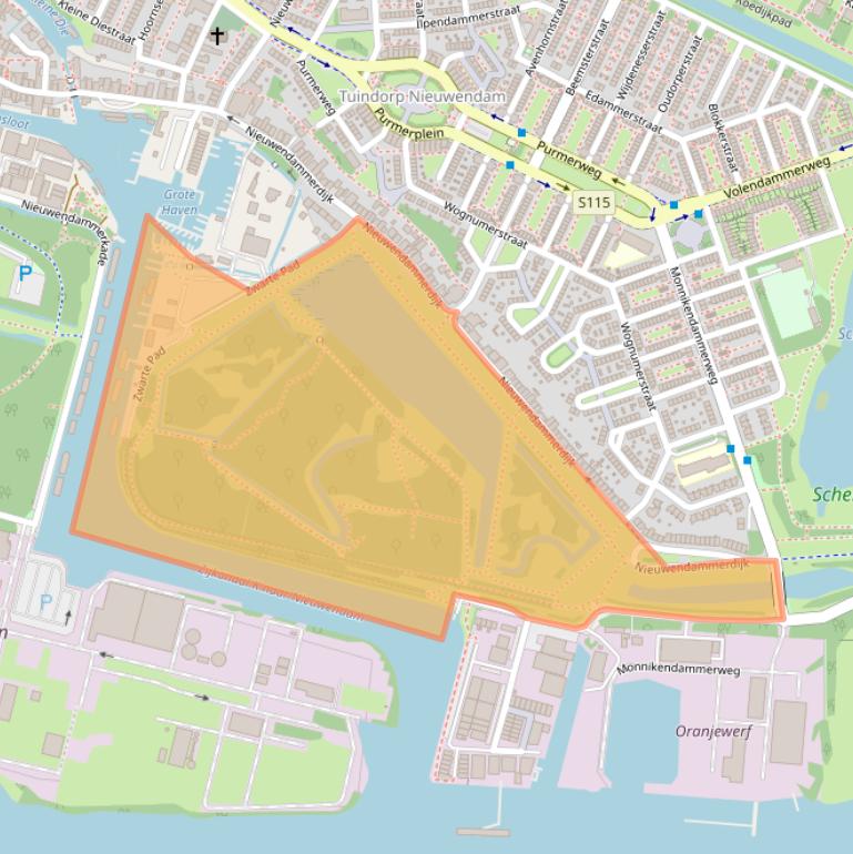 Kaart van postcodegebied 1023BV.