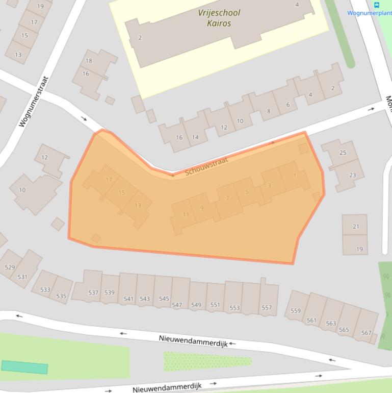 Kaart van postcodegebied 1023CS.