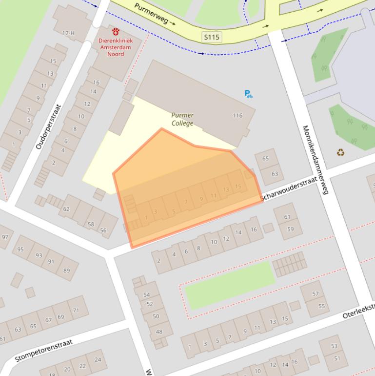 Kaart van postcodegebied 1023CW.