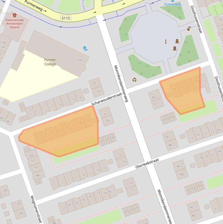 Kaart van postcodegebied 1023CX.