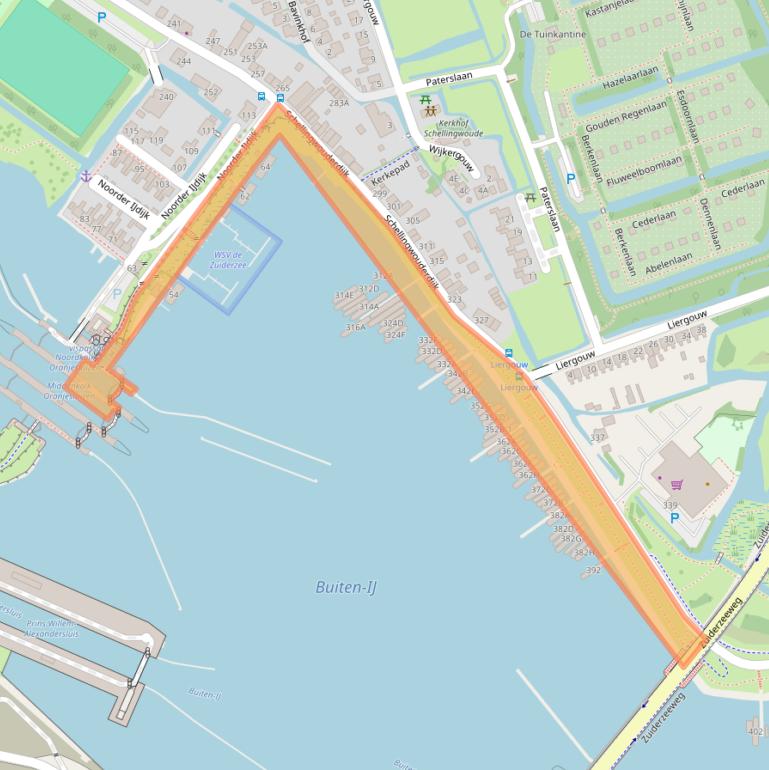 Kaart van postcodegebied 1023NM.