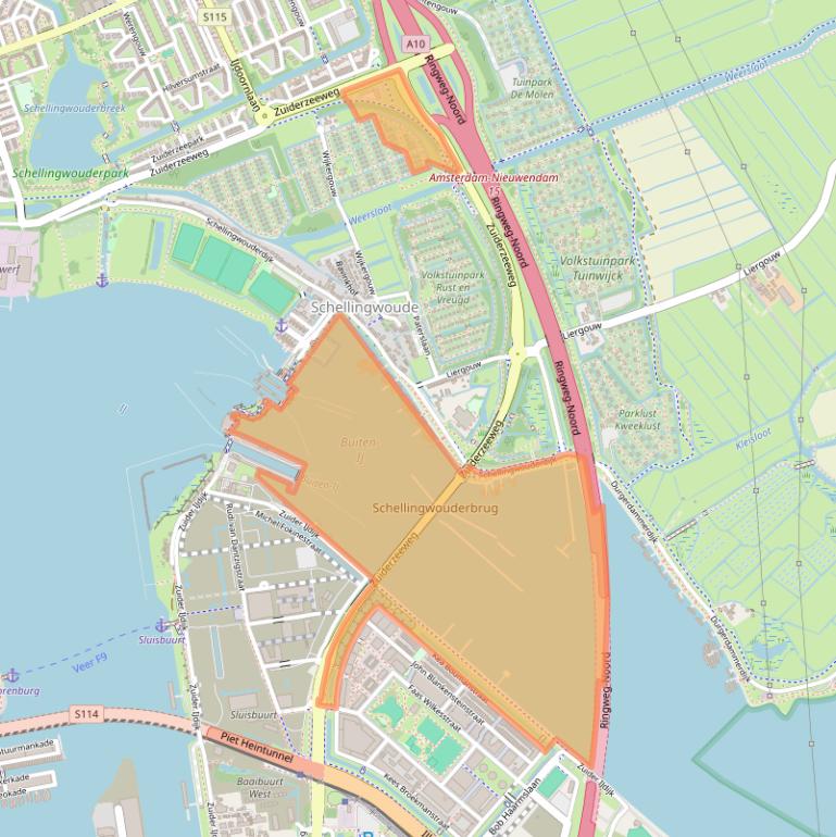 Kaart van postcodegebied 1023NW.