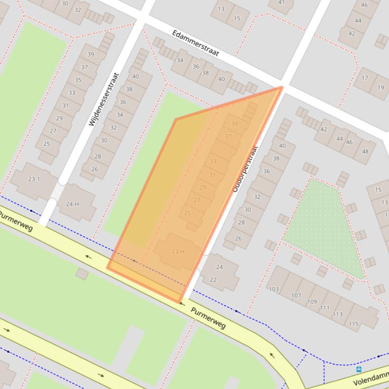 Kaart van postcodegebied 1023ST.