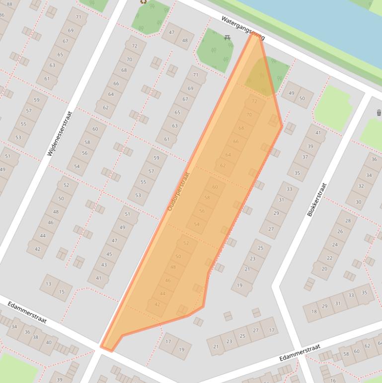 Kaart van postcodegebied 1023SZ.