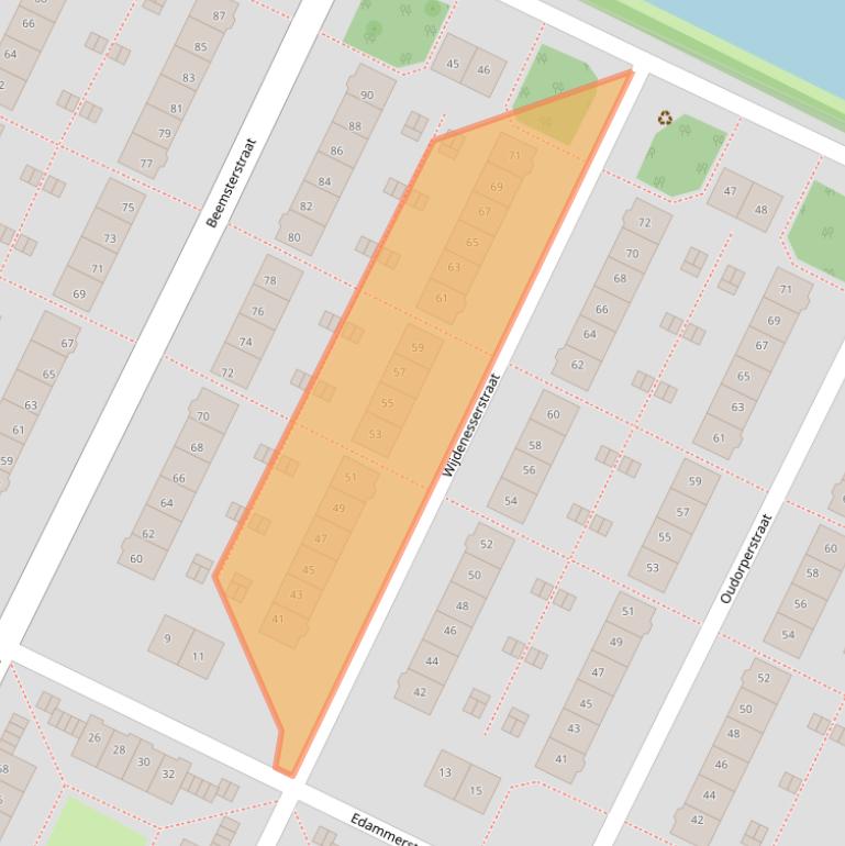 Kaart van postcodegebied 1023TC.