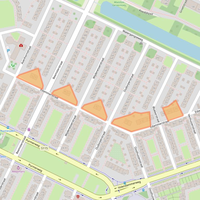 Kaart van postcodegebied 1023VA.