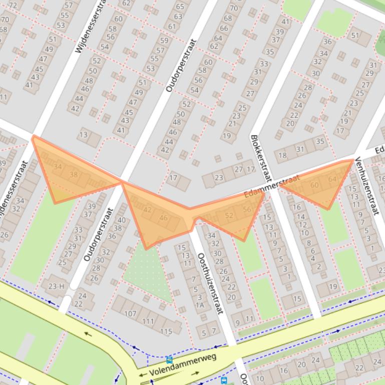 Kaart van postcodegebied 1023VC.
