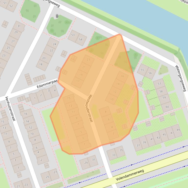 Kaart van postcodegebied 1023VD.