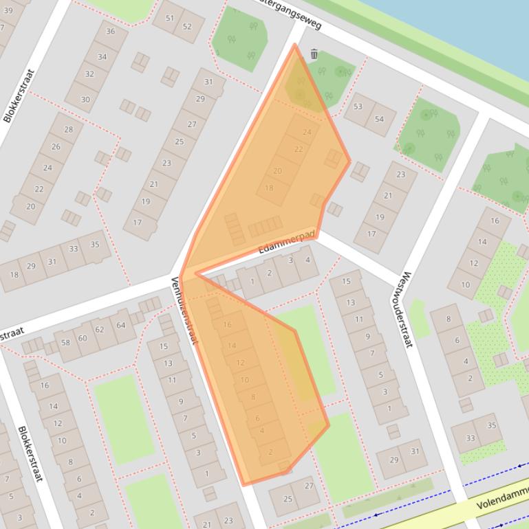 Kaart van postcodegebied 1023VG.