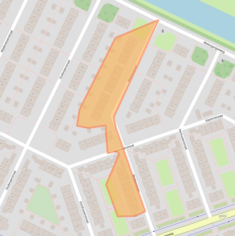 Kaart van postcodegebied 1023VH.