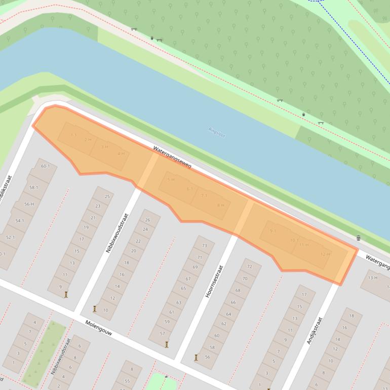 Kaart van postcodegebied 1023VK.