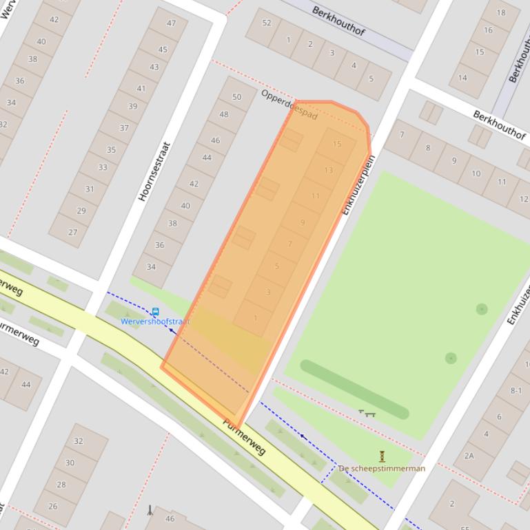 Kaart van postcodegebied 1023VS.