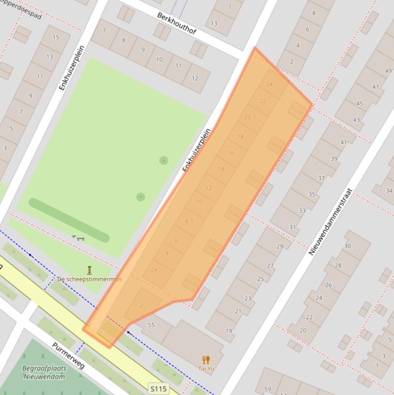 Kaart van postcodegebied 1023VT.