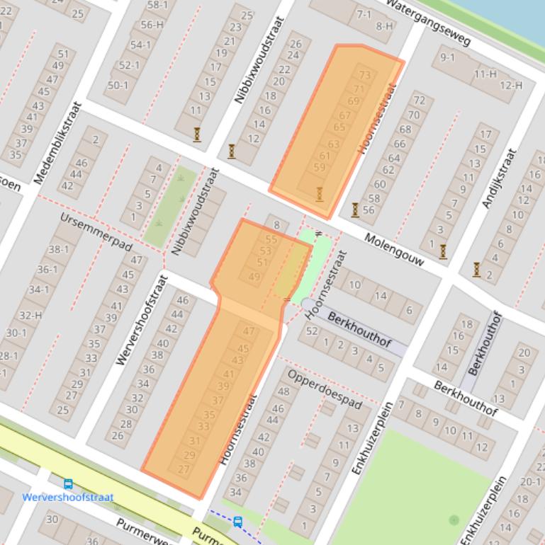 Kaart van postcodegebied 1023VZ.