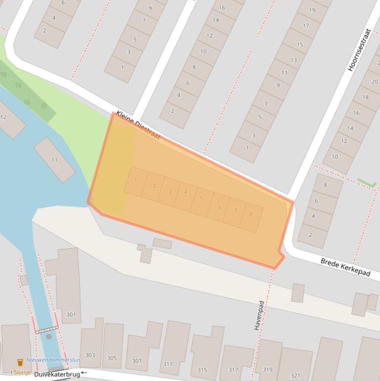 Kaart van postcodegebied 1023XD.