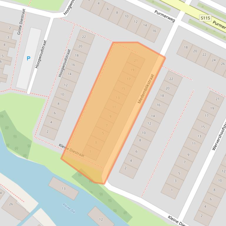 Kaart van postcodegebied 1023XM.