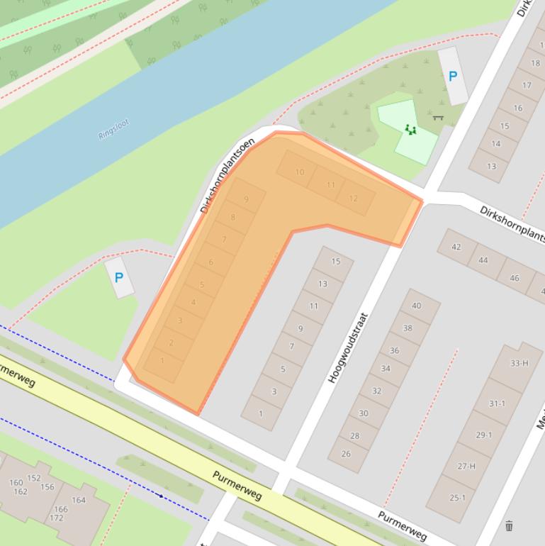 Kaart van postcodegebied 1023XX.