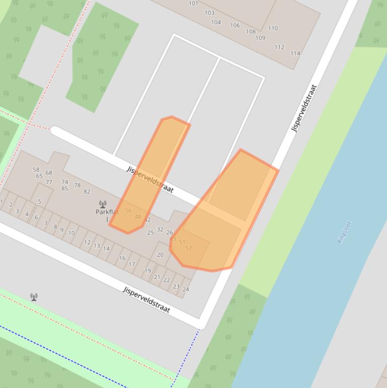 Kaart van postcodegebied 1024AB.