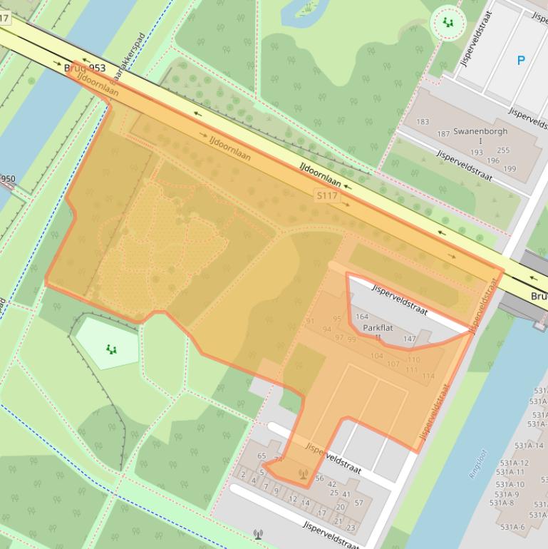 Kaart van postcodegebied 1024AD.