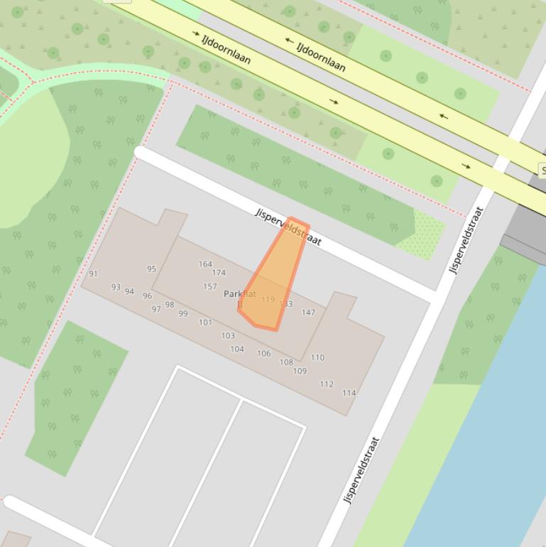 Kaart van postcodegebied 1024AE.