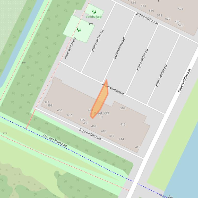 Kaart van postcodegebied 1024AW.