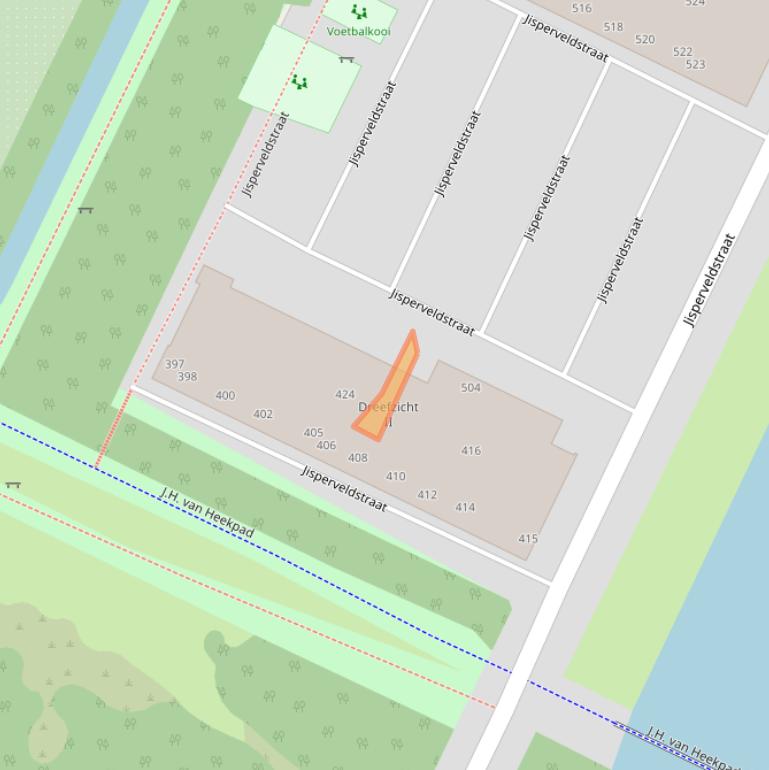 Kaart van postcodegebied 1024AX.