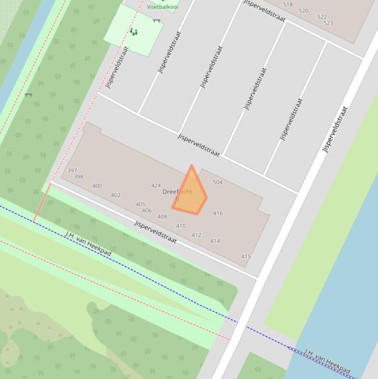 Kaart van postcodegebied 1024AZ.