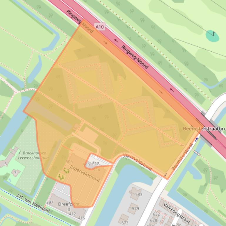 Kaart van postcodegebied 1024BA.