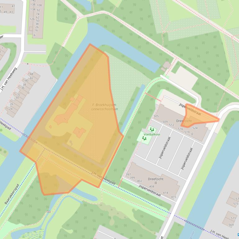 Kaart van postcodegebied 1024BD.