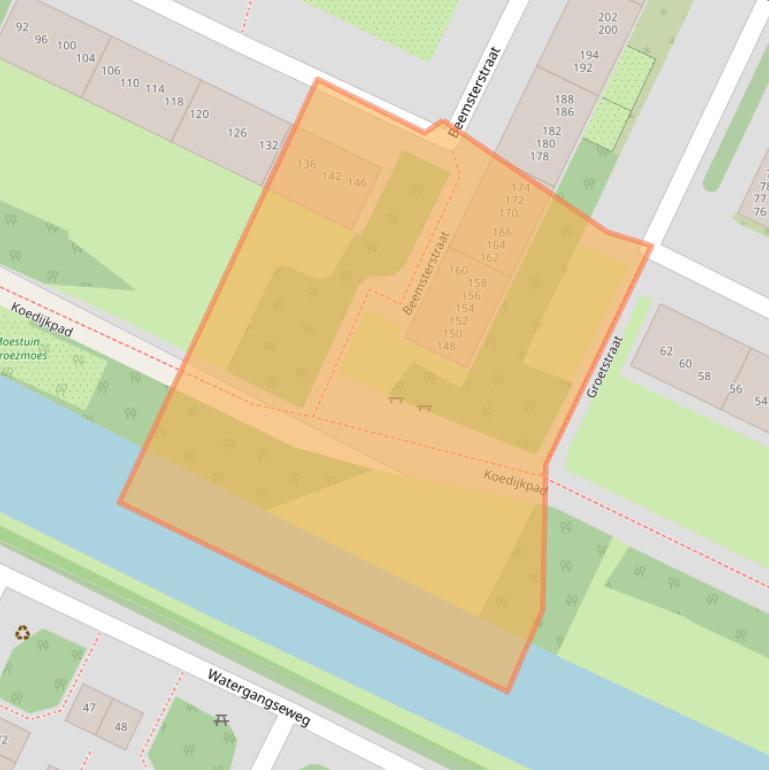 Kaart van postcodegebied 1024BH.