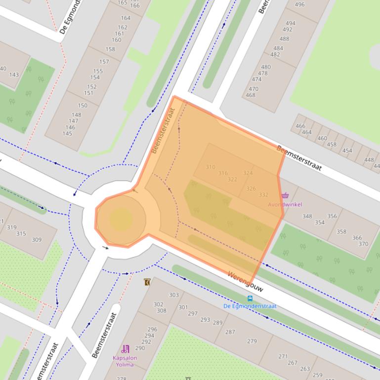 Kaart van postcodegebied 1024BM.