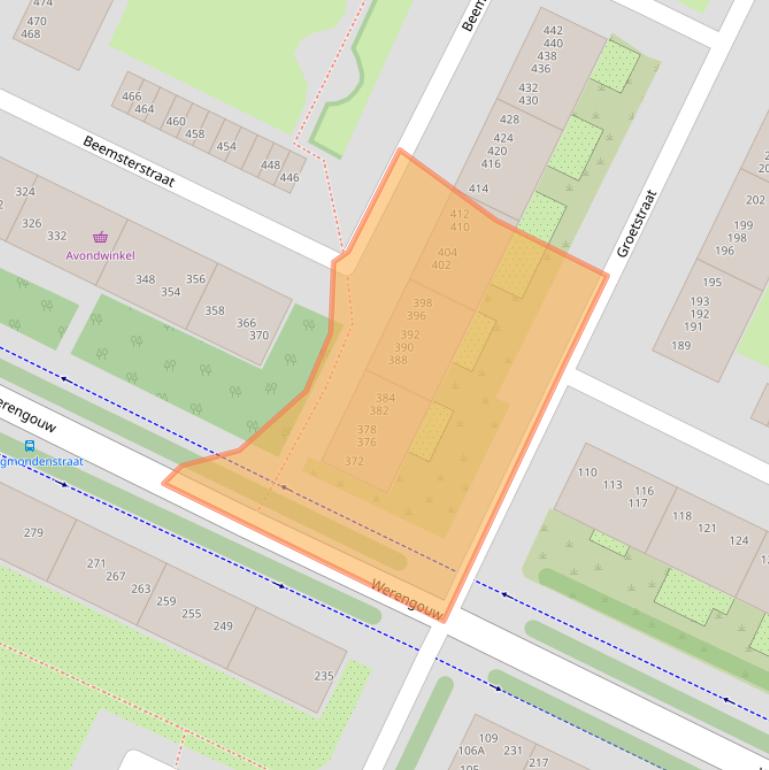 Kaart van postcodegebied 1024BP.