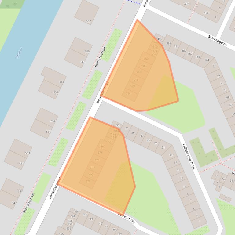Kaart van postcodegebied 1024BW.