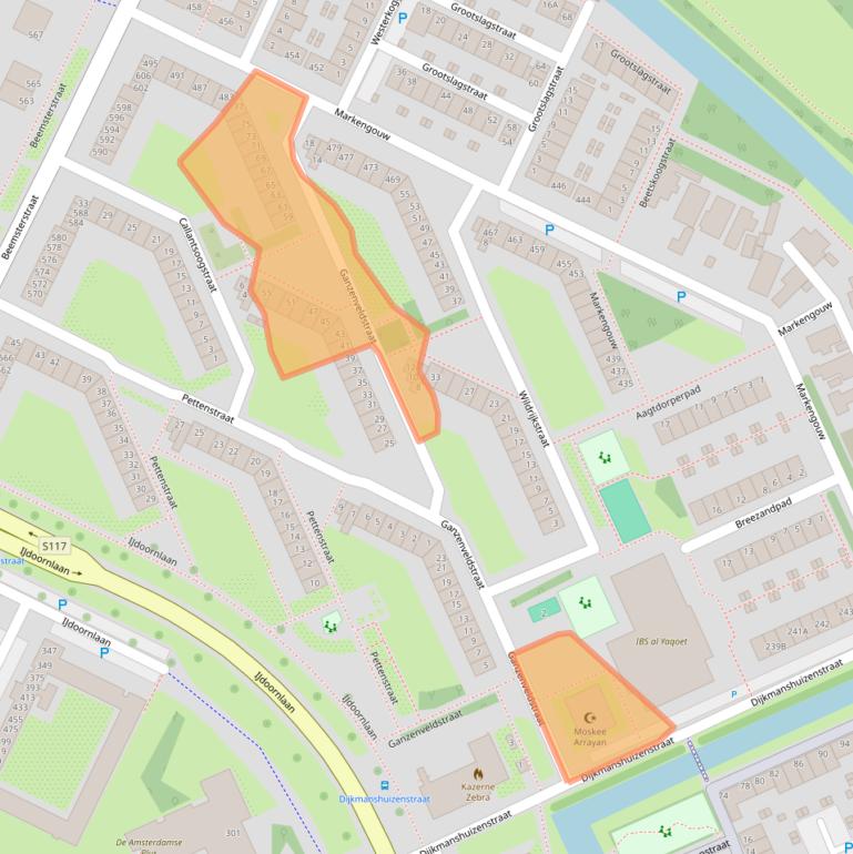 Kaart van postcodegebied 1024CN.