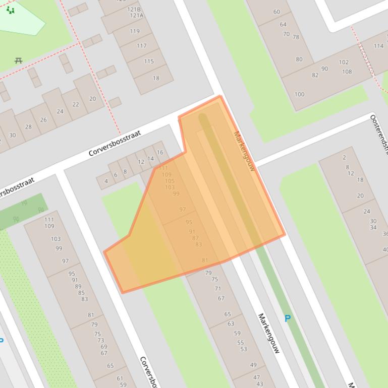 Kaart van postcodegebied 1024CW.