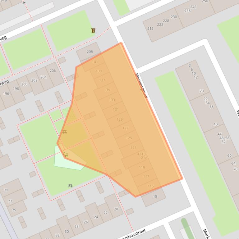 Kaart van postcodegebied 1024CX.