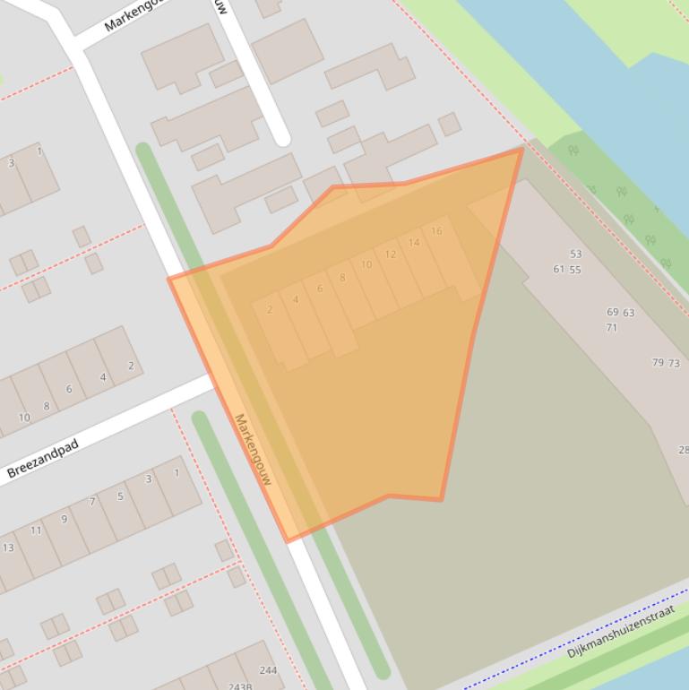 Kaart van postcodegebied 1024DD.