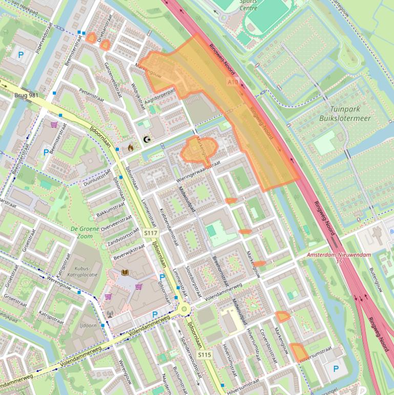 Kaart van postcodegebied 1024EK.