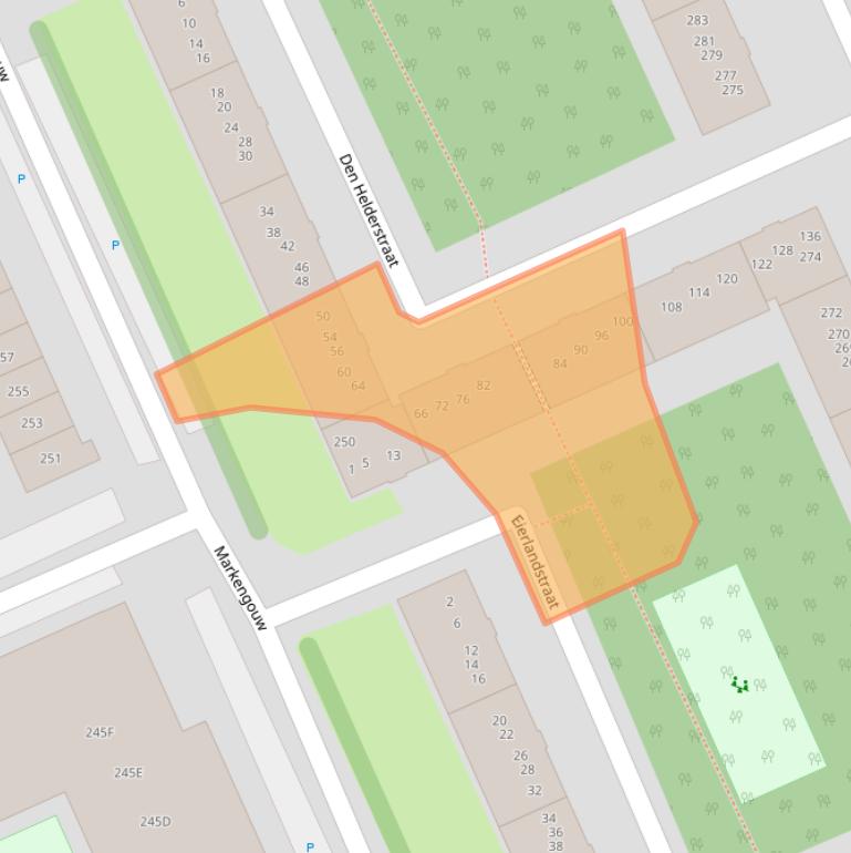 Kaart van postcodegebied 1024GB.