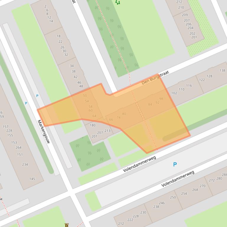 Kaart van postcodegebied 1024GL.