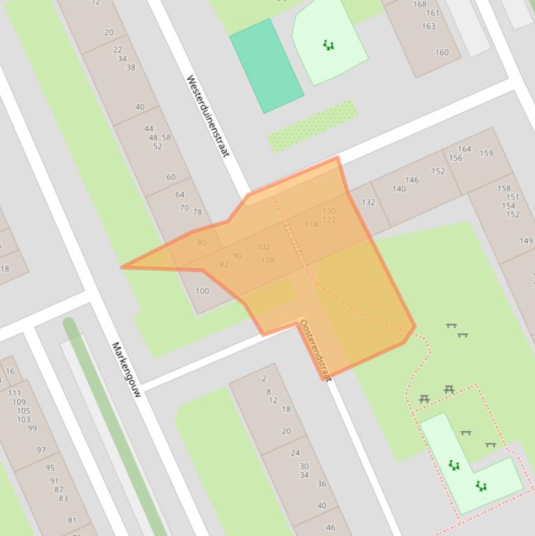 Kaart van postcodegebied 1024GR.