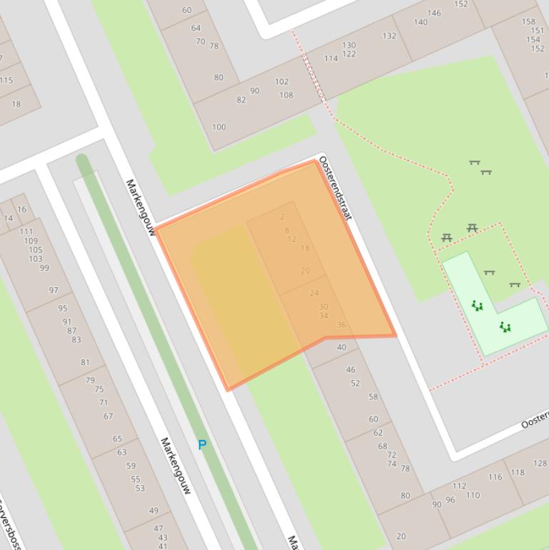 Kaart van postcodegebied 1024GT.