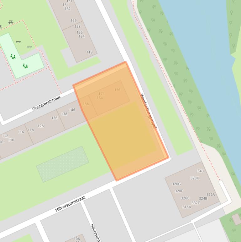 Kaart van postcodegebied 1024GZ.