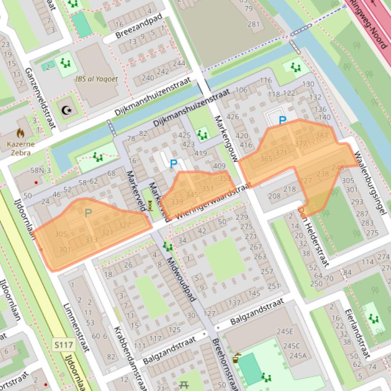 Kaart van postcodegebied 1024HM.