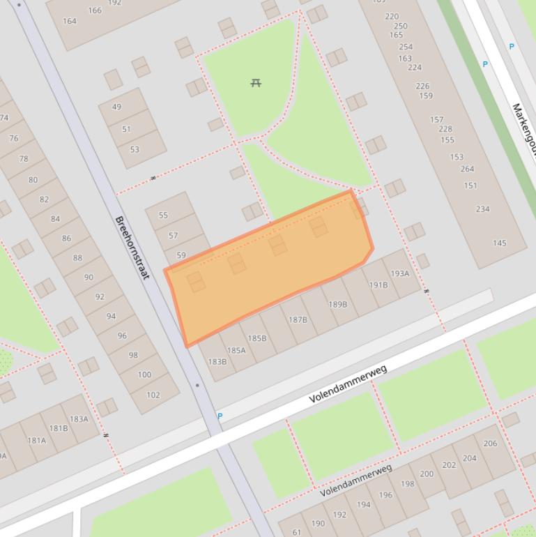 Kaart van postcodegebied 1024HV.