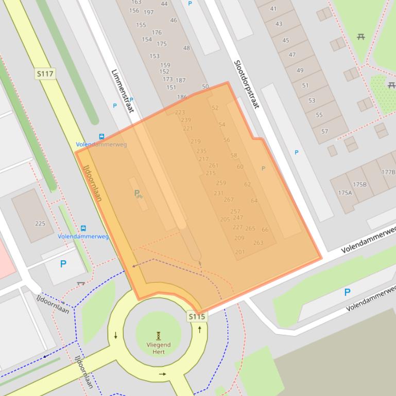 Kaart van postcodegebied 1024JC.