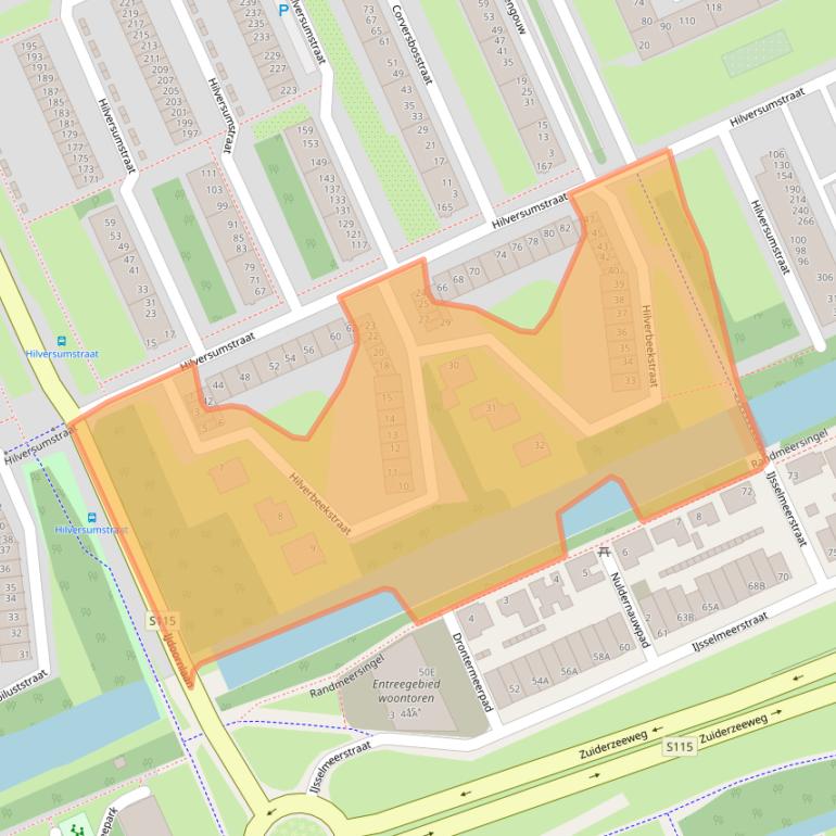 Kaart van postcodegebied 1024KL.