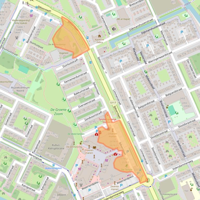 Kaart van postcodegebied 1024KM.