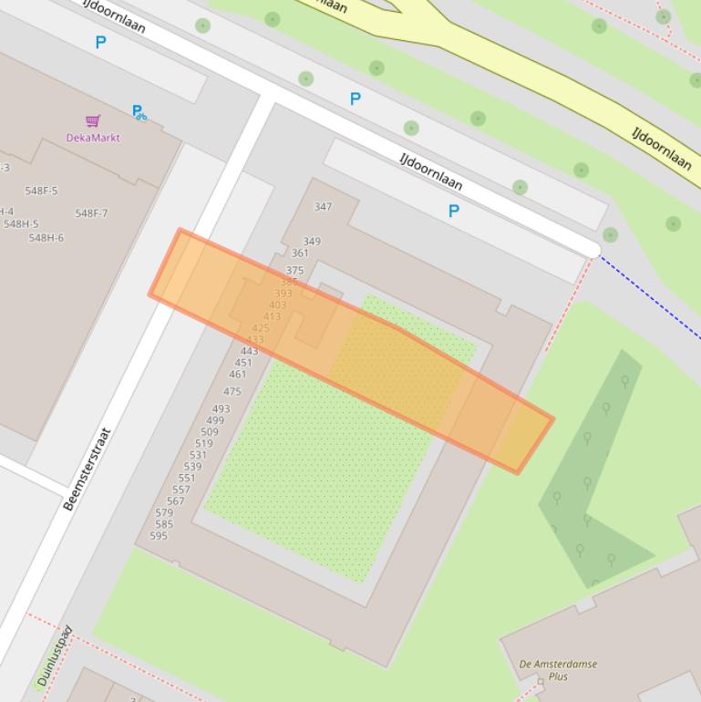 Kaart van postcodegebied 1024KP.