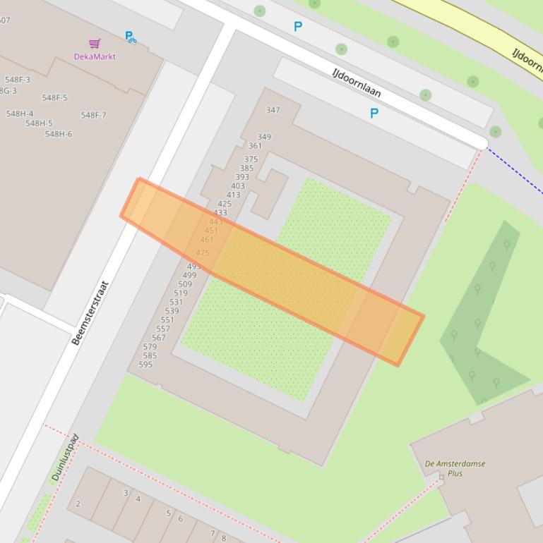 Kaart van postcodegebied 1024KR.